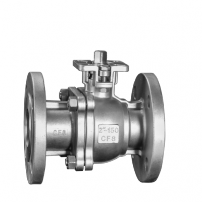 2PC Stainless Steel Ball Valve Flange Ends With High Mounting Pad